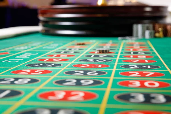 Roulette casino green table — Stock Photo, Image