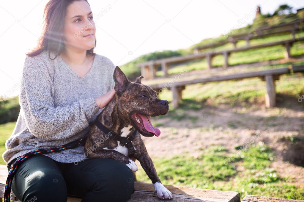 young woman with ther dog