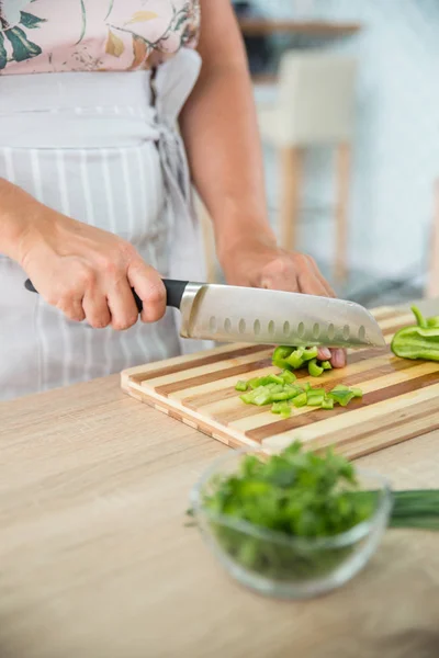 kadın bir gazpacho hazırlanıyor
