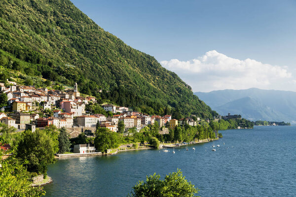Dorio (Lecco, Lombardy, Italy) and the lake of Como (Lario) at summer