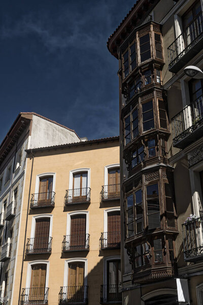 Valladolid (Castilla y Leon, Spain): historic buildings with typical balconies and verandas