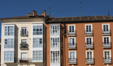 Burgos (Spain): facade of historic building clipart