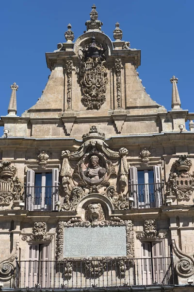 Salamanca (Espanha): Plaza Mayor histórica — Fotografia de Stock
