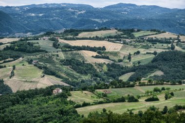 Yaz manzara yakınındaki SERRAMAZZONI (Modena, İtalya)