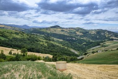 Yaz manzara yakınındaki SERRAMAZZONI (Modena, İtalya)