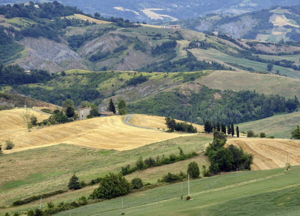 Summer landscape along the road from Guiglia to Bologna (Emilia Romagna, Italy)
