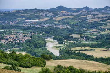 Summer landscape of the Panaro valley (Modena) clipart