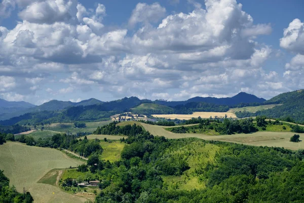 Paisaje de verano entre Brisighella y Modigliana (Romaña, Es — Foto de Stock