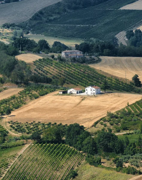 Paisaje en Romaña en verano desde Sogliano al Rubicone — Foto de Stock