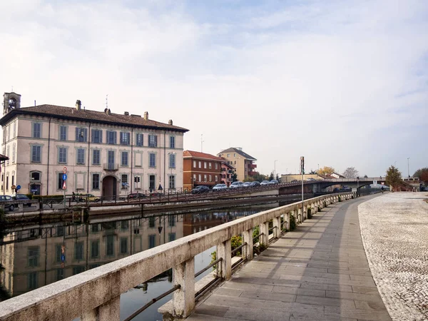 Gaggiano (Milan, Italy): along the Naviglio Grande — Stock Photo, Image