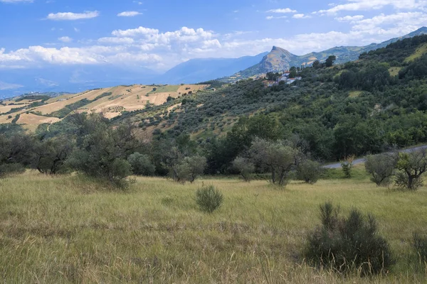 Sommerlandskab i Abruzzi nær Brittoli - Stock-foto