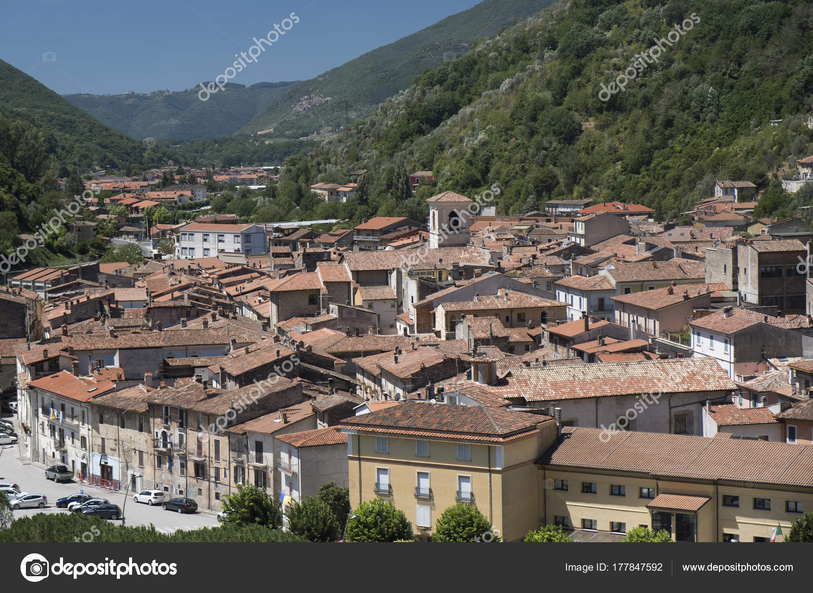Antrodoco (Rieti, Lazio, Italy), panoramic view — Stock Photo © clodio