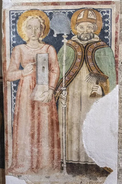 Narni, iglesia de Santa Maria Impensole, frescos —  Fotos de Stock