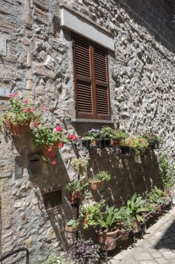Lugnano tarihi şehir Teverina (Umbria, İtalya)