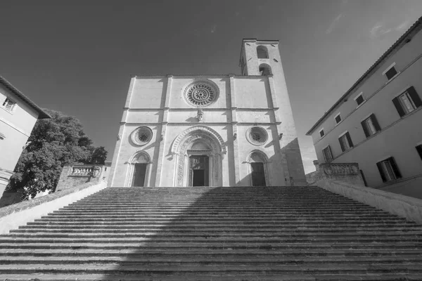 La piazza principale di Todi, Umbria, Duomo — Foto Stock