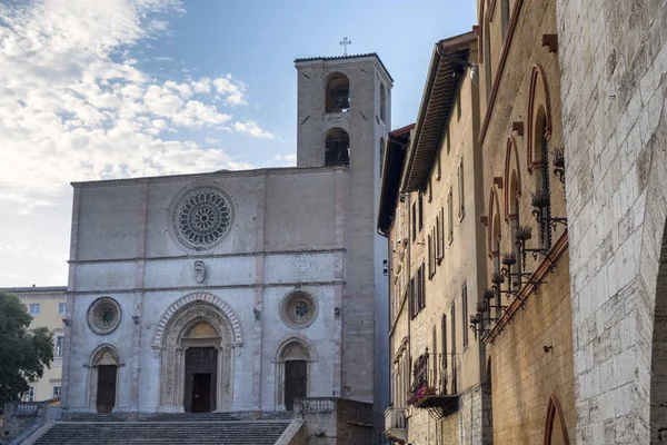 Alun-alun utama Todi, Umbria — Stok Foto