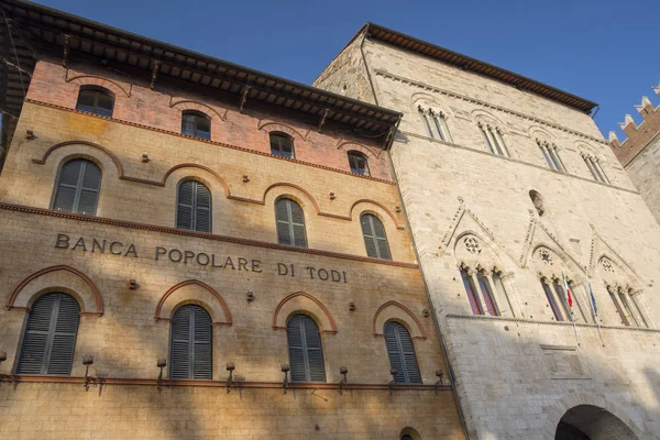 A főtér Todi, Umbria — Stock Fotó