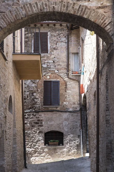 Spello, Perugia, středověké město — Stock fotografie