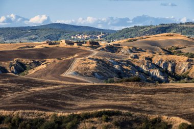 Asciano yakınındaki yaz manzara