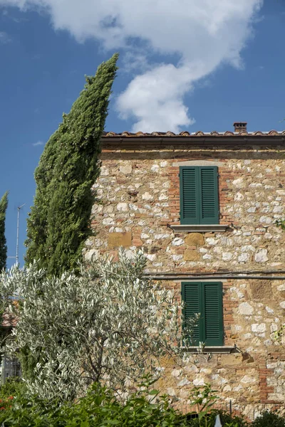 Trequanda, Siena, desa tua — Stok Foto