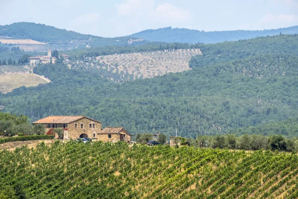 Chianti bölgesinde (Toskonya eski tipik çiftlik) — Stok fotoğraf