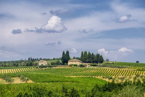 V regionu Chianti (Toskánsko staré typické farmy) — Stock fotografie