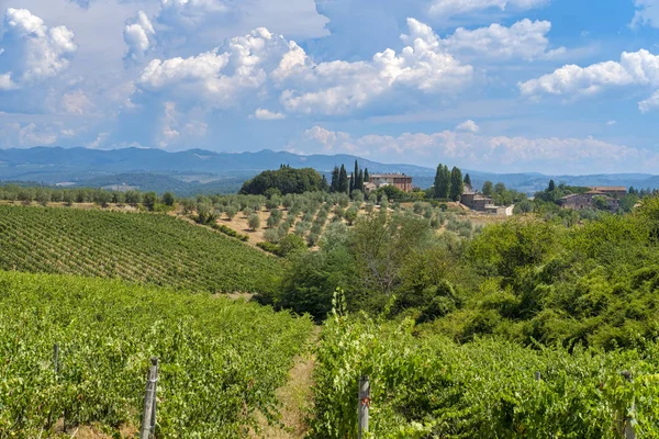 V regionu Chianti (Toskánsko staré typické farmy) — Stock fotografie