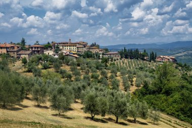 Yaz peyzaj (Toskonya Chianti bölgesinde)
