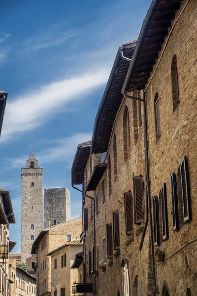 San Gimignano, Siena, a reggel — Stock Fotó