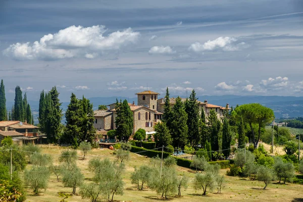 Krajina u San Gimignano (Toskánsko) — Stock fotografie