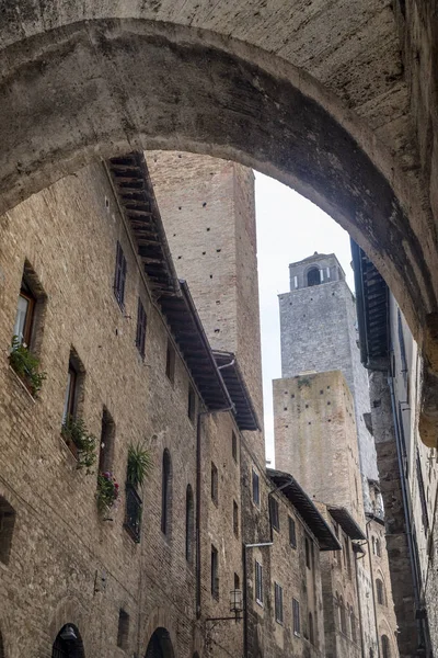 San Gimignano, Siena, na ranní — Stock fotografie