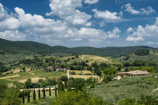 Τοπίο κοντά San Gimignano (Τοσκάνη) — Φωτογραφία Αρχείου