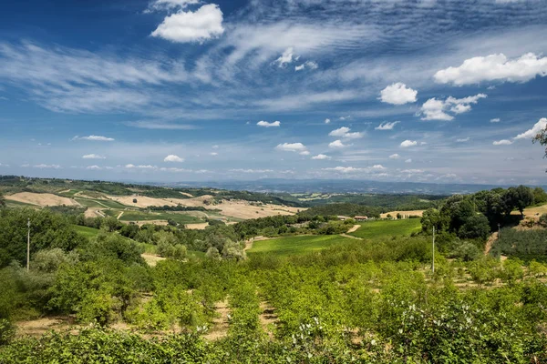 Τοπίο κοντά San Gimignano (Τοσκάνη) — Φωτογραφία Αρχείου