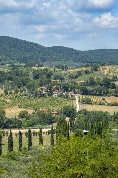 Krajobraz w pobliżu San Gimignano (Toskania) — Zdjęcie stockowe