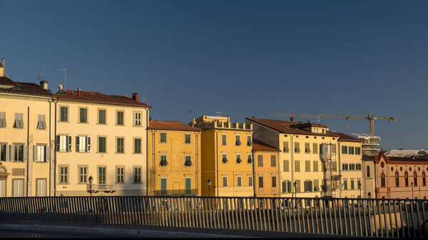 Pisa, historic buildings along the Arno river