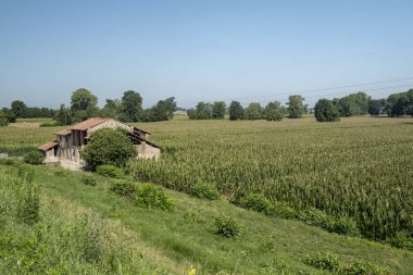 Po döngüsü yol boyunca kırsal manzara