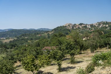 Güney İtalya, Irpinia 'da yaz manzarası. Altavilla Irpina