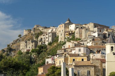 İtalya 'nın tarihi Scalea, Calabria kasabası