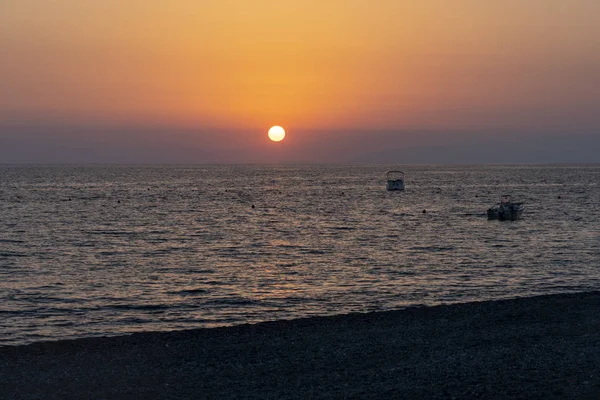 Plaża Scalea, Kalabria, Włochy, wieczorem — Zdjęcie stockowe