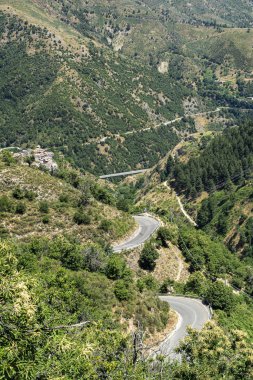 Longobucco yakınlarındaki Sila doğal parkındaki dağ manzarası