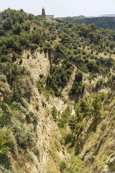 Krajobraz z Tursi, stara wieś w Basilicata — Zdjęcie stockowe