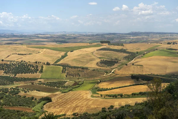 Venkovská krajina ze Serracaprioly, Apulia, Itálie — Stock fotografie