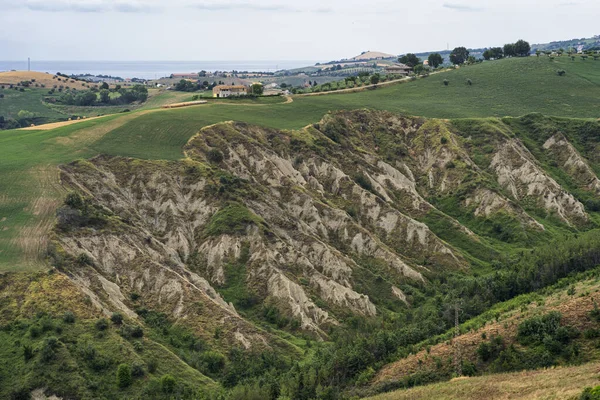 Parco Naturale Atri Teramo Abruzzo Italia Paesaggio Calanchi Estate — Foto Stock