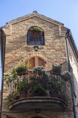 Ripatransone, Ascoli Piceno, Marches, Italy: typical street of the historic town at morning