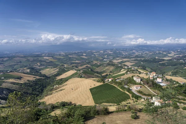 意大利 Ascoli Piceno Ripatransone夏季的农村景观 — 图库照片