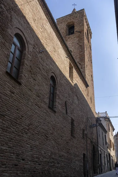 Ripatransone Ascoli Piceno Marches Italy Typical Street Historic Town Morning — стокове фото