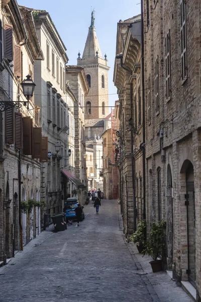 Ripatransone Ascoli Piceno Marchas Itália Rua Típica Cidade Histórica Pela — Fotografia de Stock