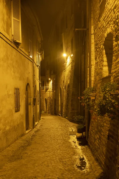 Ripatransone Ascoli Piceno Marche Tipica Del Centro Storico Alla Sera — Foto Stock