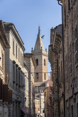 Ripatransone, Ascoli Piceno, Marches, Italy: typical street of the historic town at morning