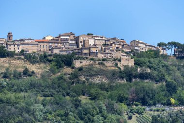 Yazın Monterubbiano, Fermo, Marches, İtalya yakınlarındaki kırsal alan